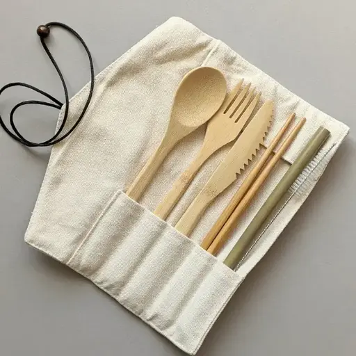 Bamboo Travel Cutlery Set